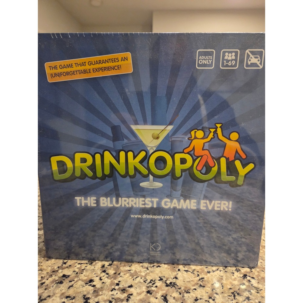 Kreativni dogadaji Drinkopoly Board Game Adults OS Blue Factory Sealed New
